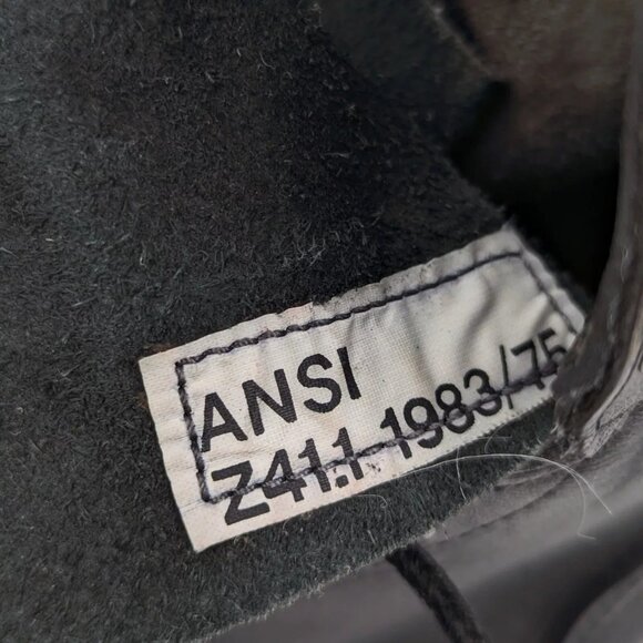 Vintage 1983 / 75 Black Combat Boot Size 9 1/2 9.5 Steel Toe 1-90 Army Military - Picture 6 of 10